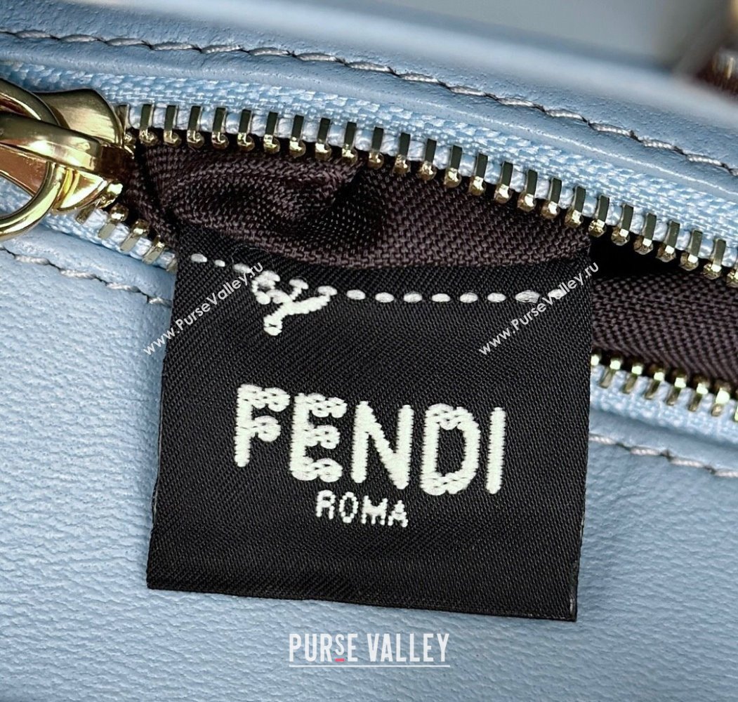 Fendi Peekaboo Mini Bag in Soft Lambskin Light Blue 2025 8315 (CL-250208036)