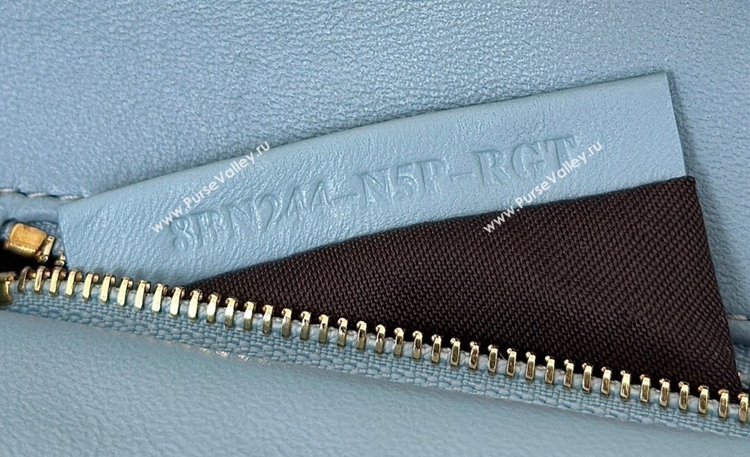 Fendi Peekaboo Mini Bag in Soft Lambskin Light Blue 2025 8315 (CL-250208036)