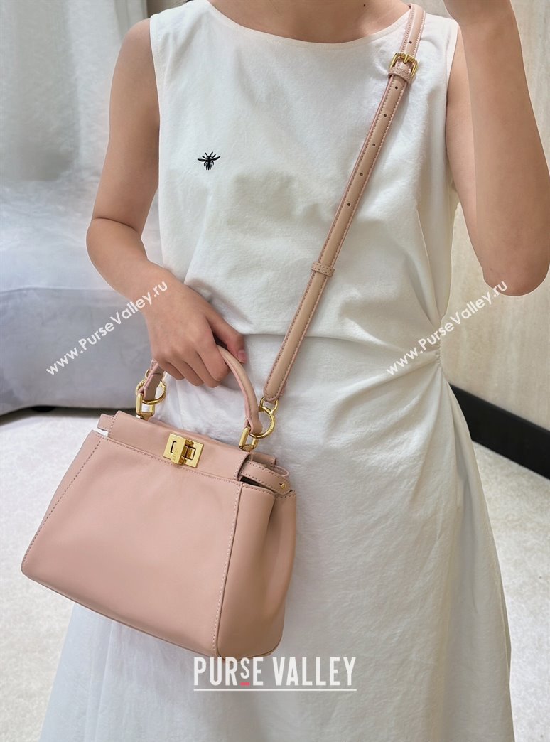 Fendi Peekaboo Mini Bag in Soft Lambskin Baby Pink 2025 8315 (CL-250208038)