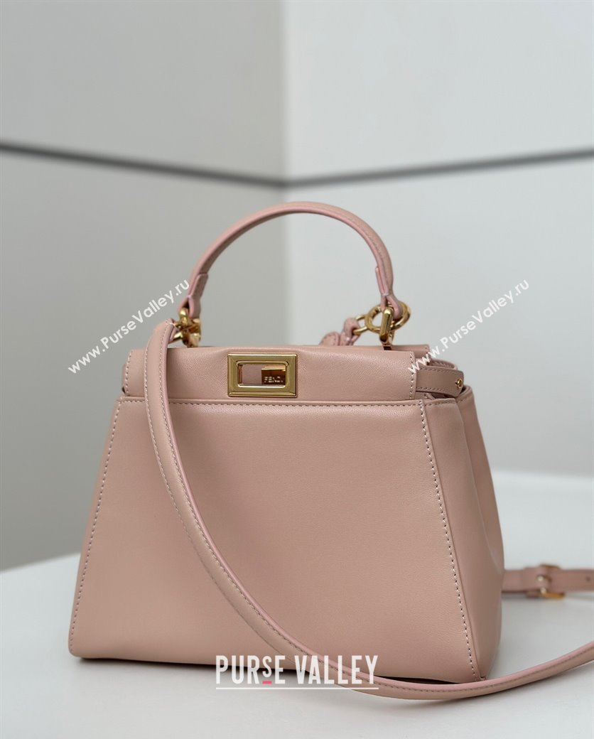 Fendi Peekaboo Mini Bag in Soft Lambskin Baby Pink 2025 8315 (CL-250208038)
