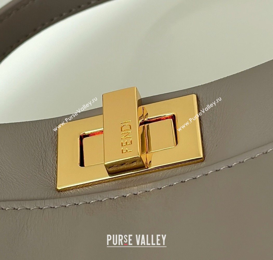 Fendi Peekaboo Mini Bag in Soft Lambskin Light Grey 2025 8315 (CL-250208040)