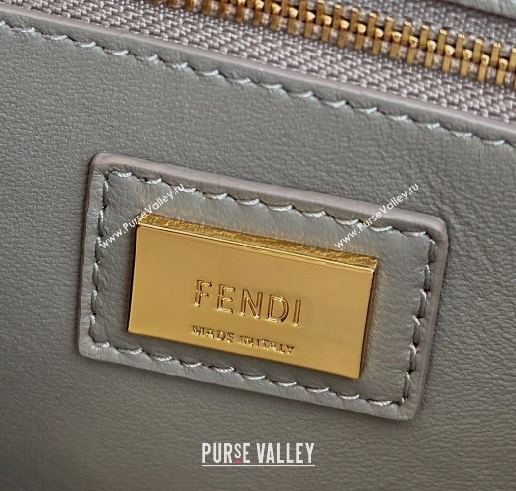 Fendi Peekaboo Mini Bag in Soft Lambskin Light Grey 2025 8315 (CL-250208040)