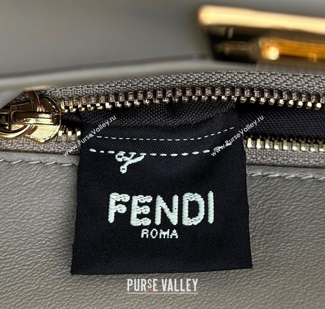 Fendi Peekaboo Mini Bag in Soft Lambskin Light Grey 2025 8315 (CL-250208040)