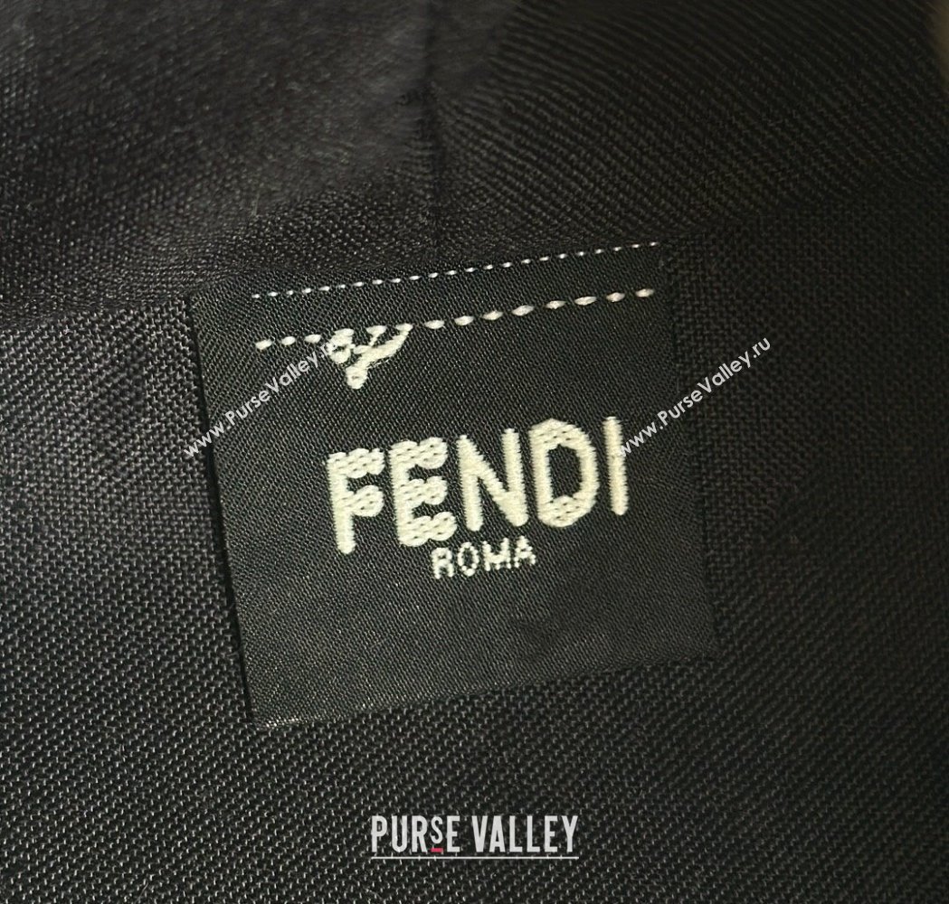 Fendi Lunar New Year Roll Mini Tote Bag in Black Leather with Fendi Yellow Eyes 2025 8675 (CL-250210030)