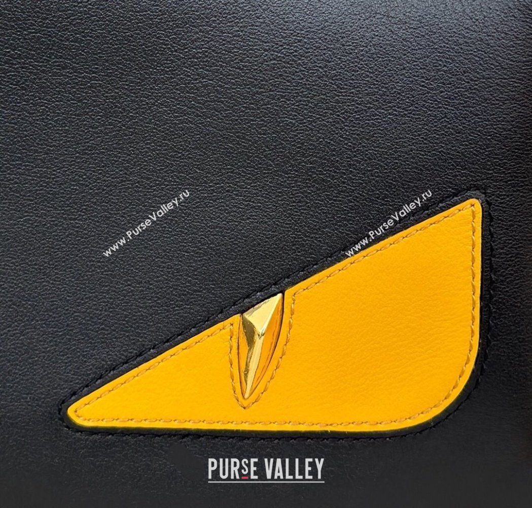 Fendi Lunar New Year Baguette Pouch Mini Bag in Black Leather with Fendi Yellow Eyes 2025 8673 (CL-250210031)