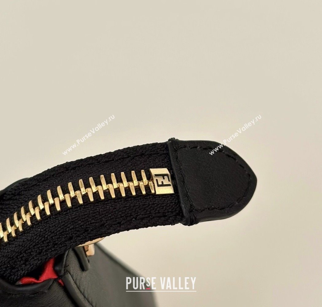 Fendi Lunar New Year Baguette Pouch Mini Bag in Black Leather with Fendi Yellow Eyes 2025 8673 (CL-250210031)