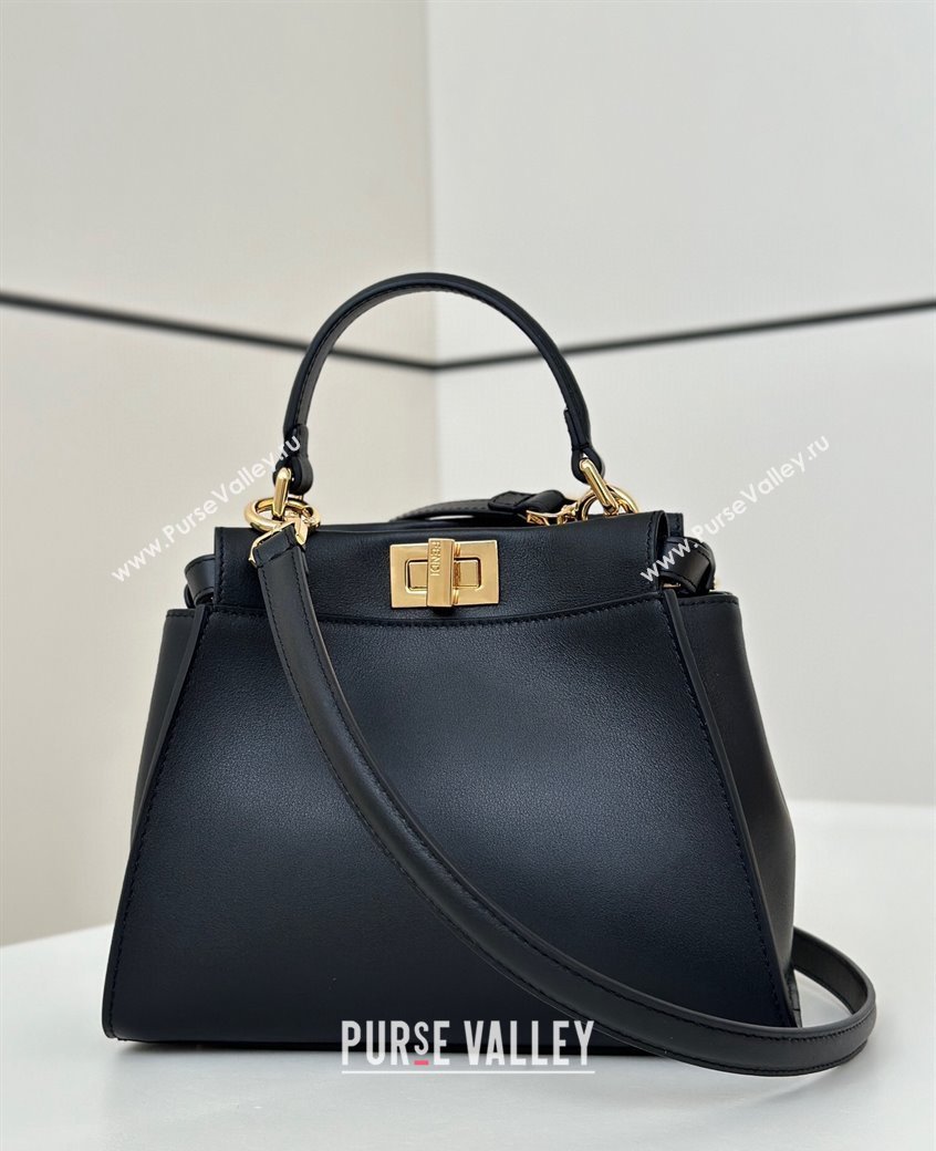 Fendi Lunar New Year Peekaboo Mini Bag in Black Leather with Fendi Yellow Eyes 2025 2125 (CL-250210032)