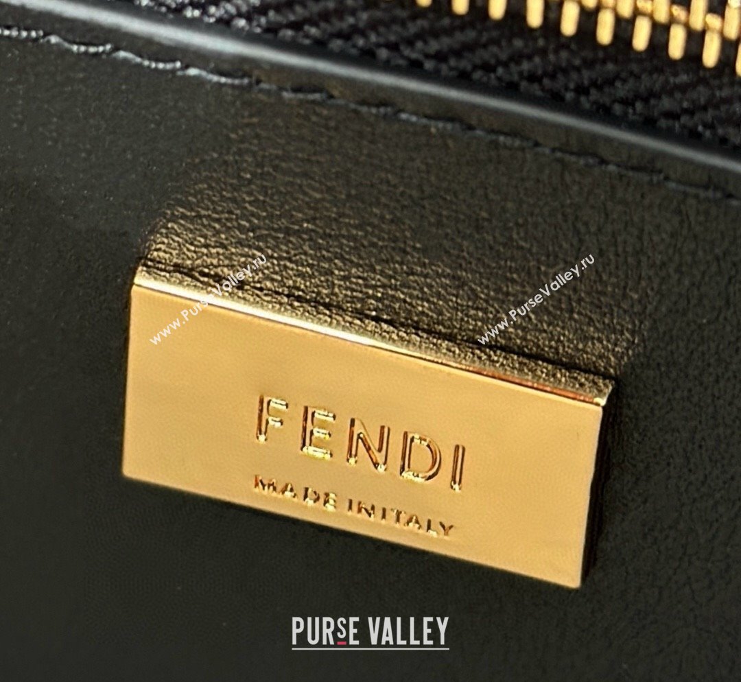 Fendi Lunar New Year Peekaboo Mini Bag in Black Leather with Fendi Yellow Eyes 2025 2125 (CL-250210032)