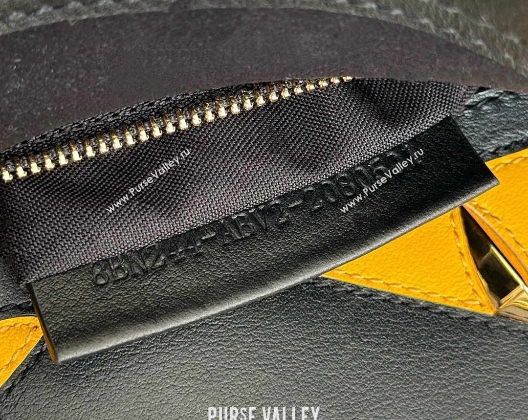 Fendi Lunar New Year Peekaboo Mini Bag in Black Leather with Fendi Yellow Eyes 2025 2125 (CL-250210032)