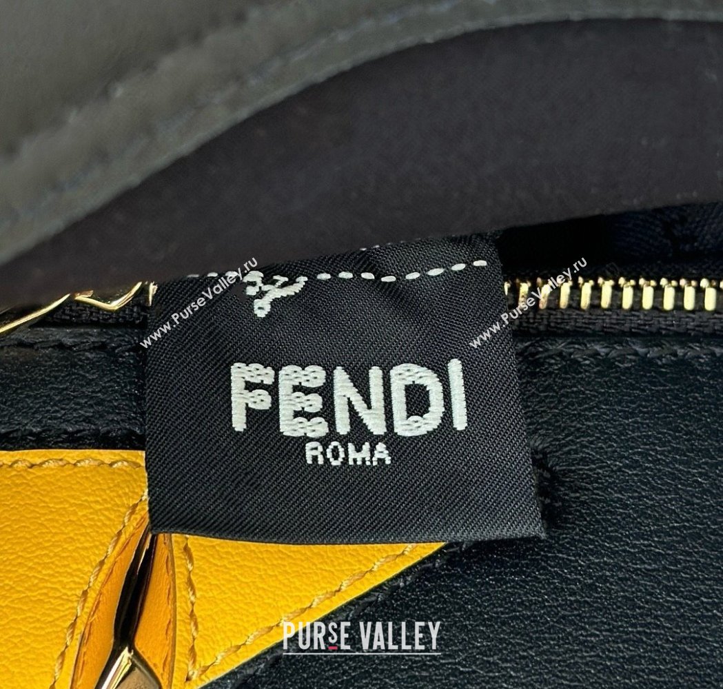 Fendi Lunar New Year Peekaboo Mini Bag in Black Leather with Fendi Yellow Eyes 2025 2125 (CL-250210032)