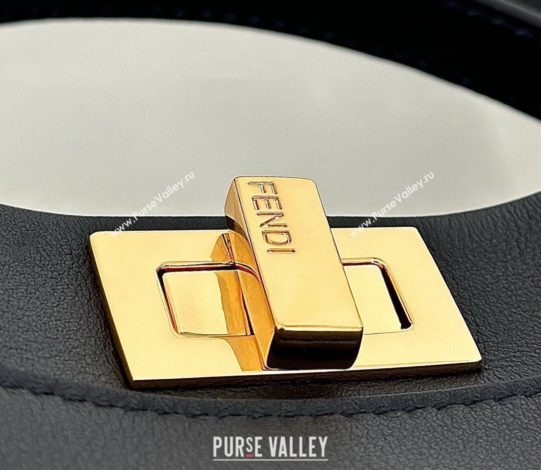 Fendi Lunar New Year Peekaboo Mini Bag in Black Leather with Fendi Yellow Eyes 2025 2125 (CL-250210032)