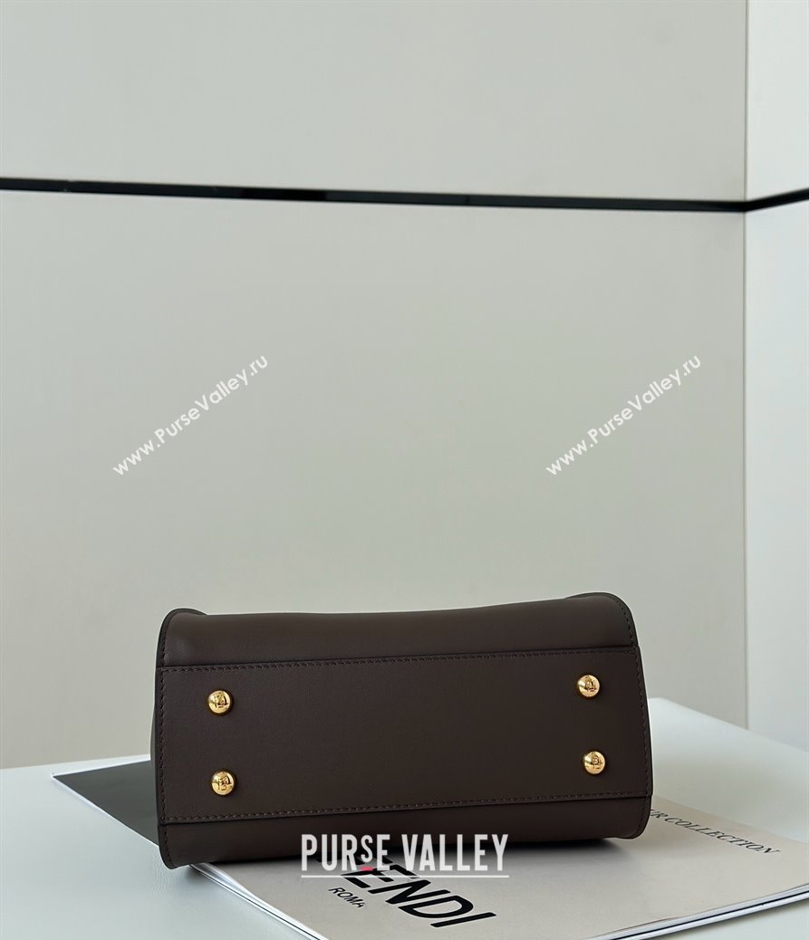 Fendi Peekaboo Mini Bag in Calfskin Leather Dark Grey 2025 2125 Top Quality (CL-250208042)