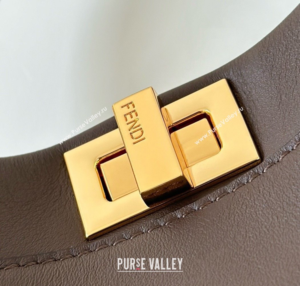 Fendi Peekaboo Mini Bag in Calfskin Leather Dark Grey 2025 2125 Top Quality (CL-250208042)