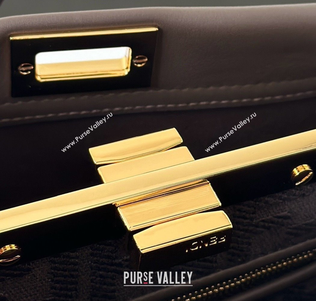 Fendi Peekaboo Mini Bag in Calfskin Leather Dark Grey 2025 2125 Top Quality (CL-250208042)