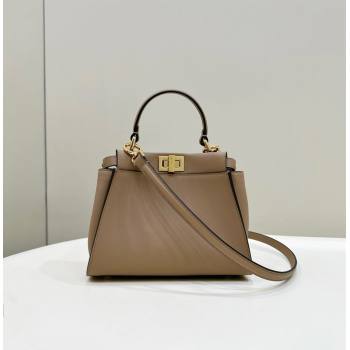 Fendi Peekaboo Mini Bag in Calfskin Leather Light Brown 2025 2125 Top Quality (CL-250208043)