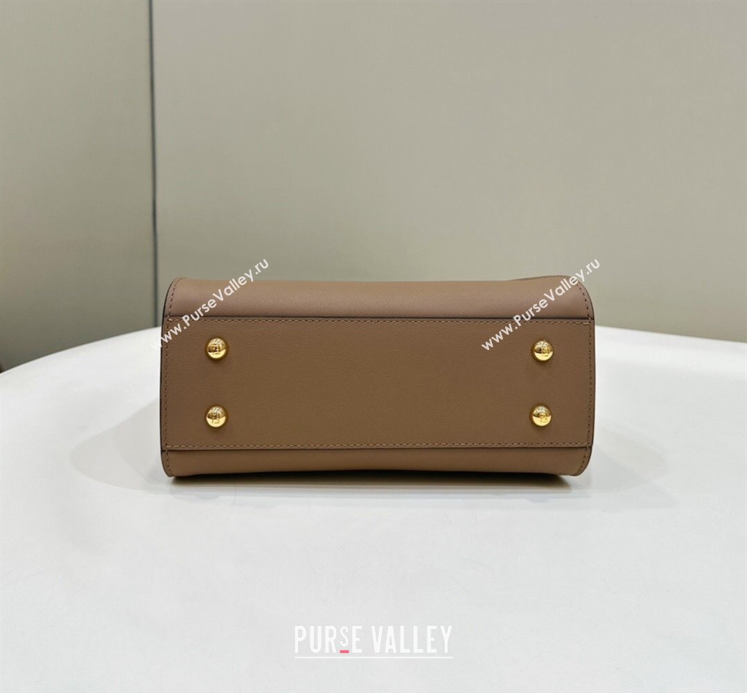 Fendi Peekaboo Mini Bag in Calfskin Leather Light Brown 2025 2125 Top Quality (CL-250208043)