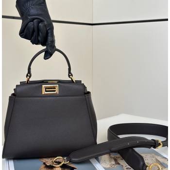 Fendi Peekaboo Mini Bag in Calfskin Leather Dark Coffee Brown 2025 2125 Top Quality (CL-250208044)