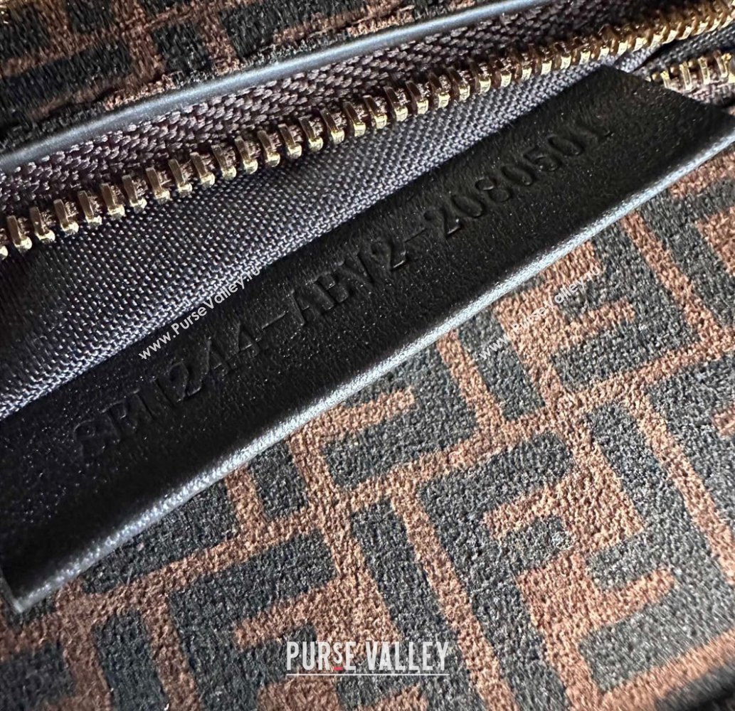 Fendi Peekaboo Mini Bag in Calfskin Leather Dark Coffee Brown 2025 2125 Top Quality (CL-250208044)