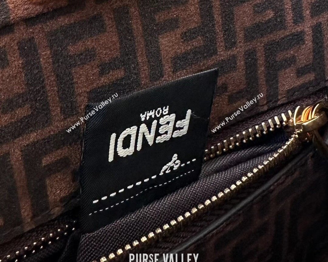 Fendi Peekaboo Mini Bag in Calfskin Leather Dark Coffee Brown 2025 2125 Top Quality (CL-250208044)