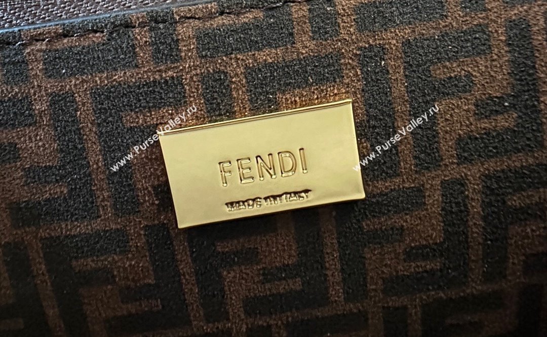 Fendi Peekaboo Mini Bag in Calfskin Leather Dark Coffee Brown 2025 2125 Top Quality (CL-250208044)