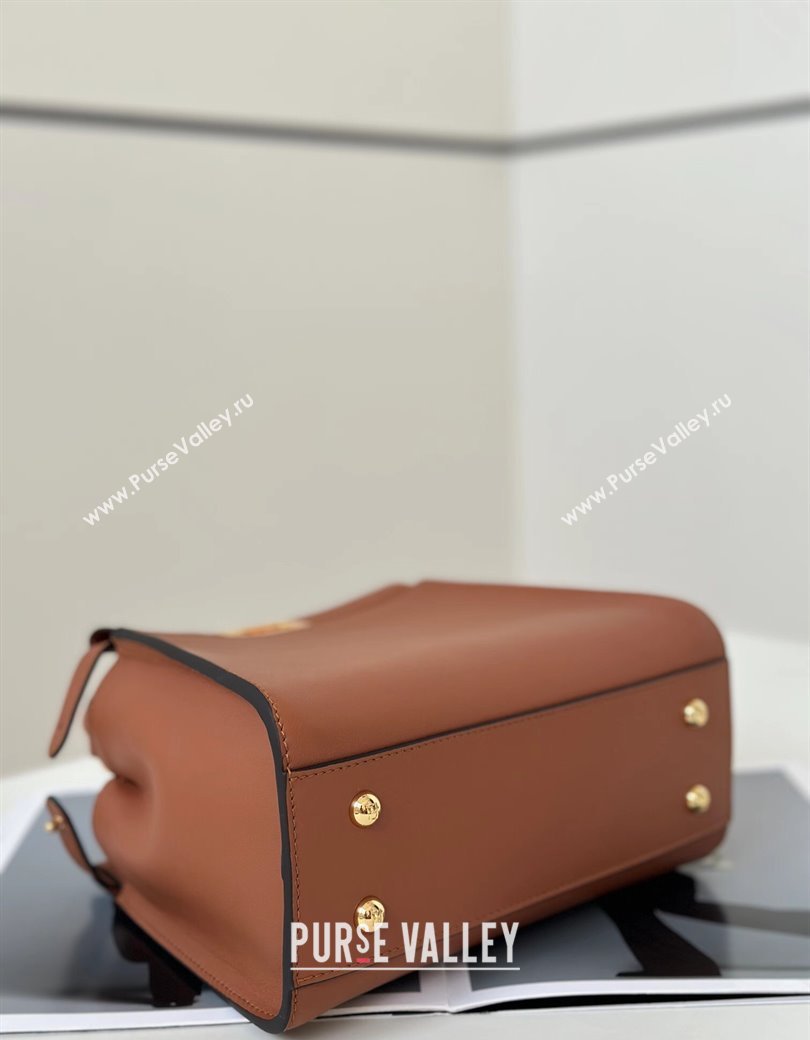 Fendi Peekaboo Mini Bag in Calfskin Leather Caramel Brown 2025 2125 Top Quality (CL-250208045)
