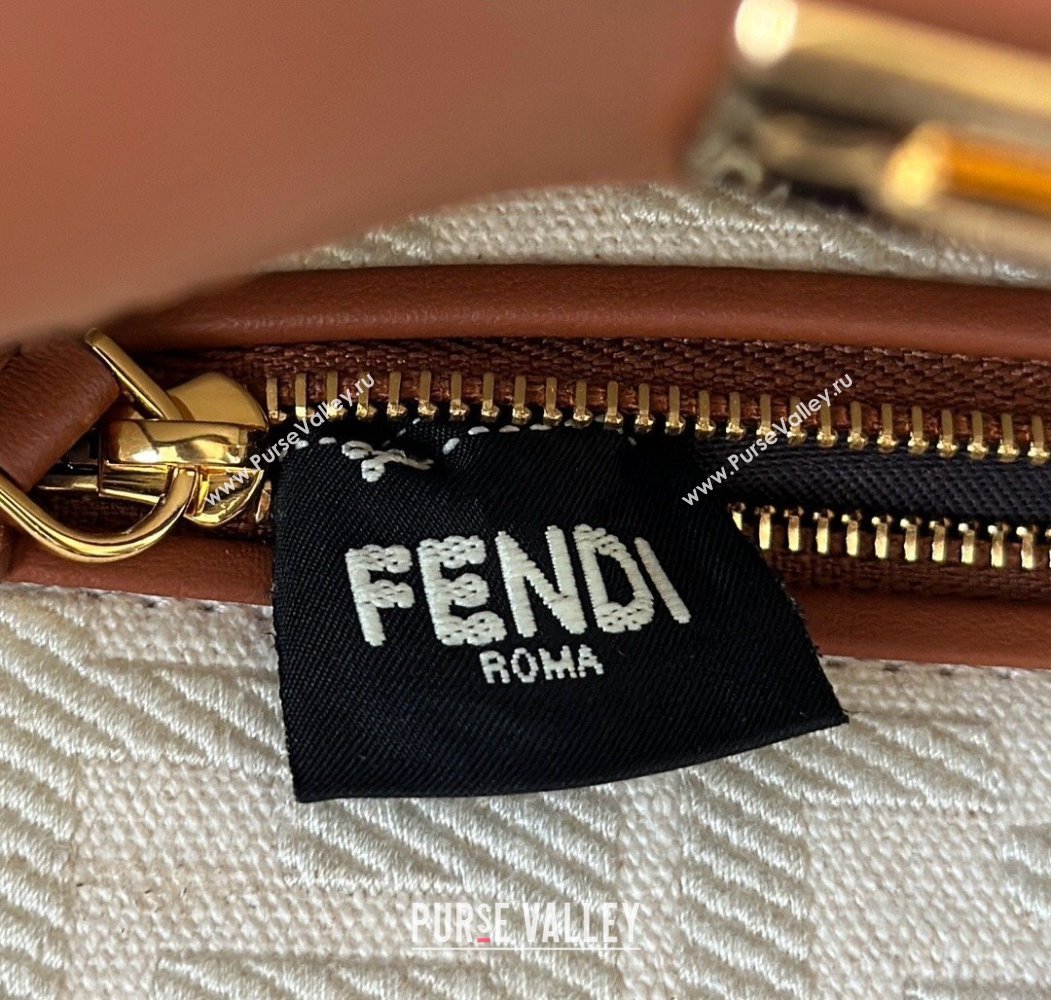 Fendi Peekaboo Mini Bag in Calfskin Leather Caramel Brown 2025 2125 Top Quality (CL-250208045)