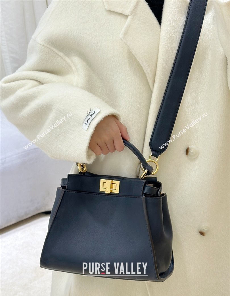Fendi Peekaboo Mini Bag in Calfskin Leather Dark Royal Blue 2025 2125 Top Quality (CL-250208046)