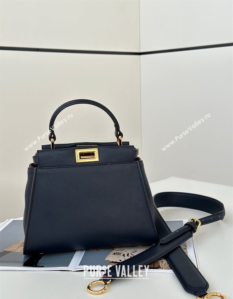 Fendi Peekaboo Mini Bag in Calfskin Leather Dark Royal Blue 2025 2125 Top Quality (CL-250208046)