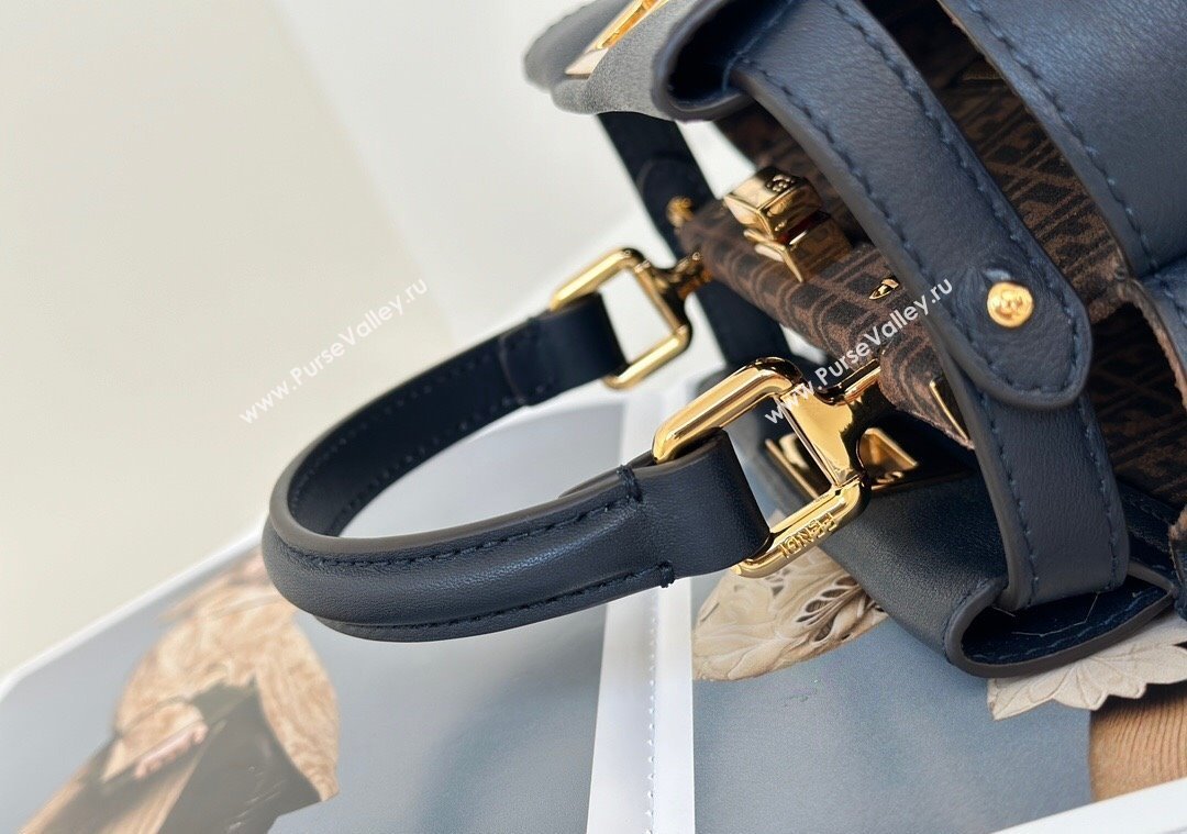 Fendi Peekaboo Mini Bag in Calfskin Leather Dark Royal Blue 2025 2125 Top Quality (CL-250208046)