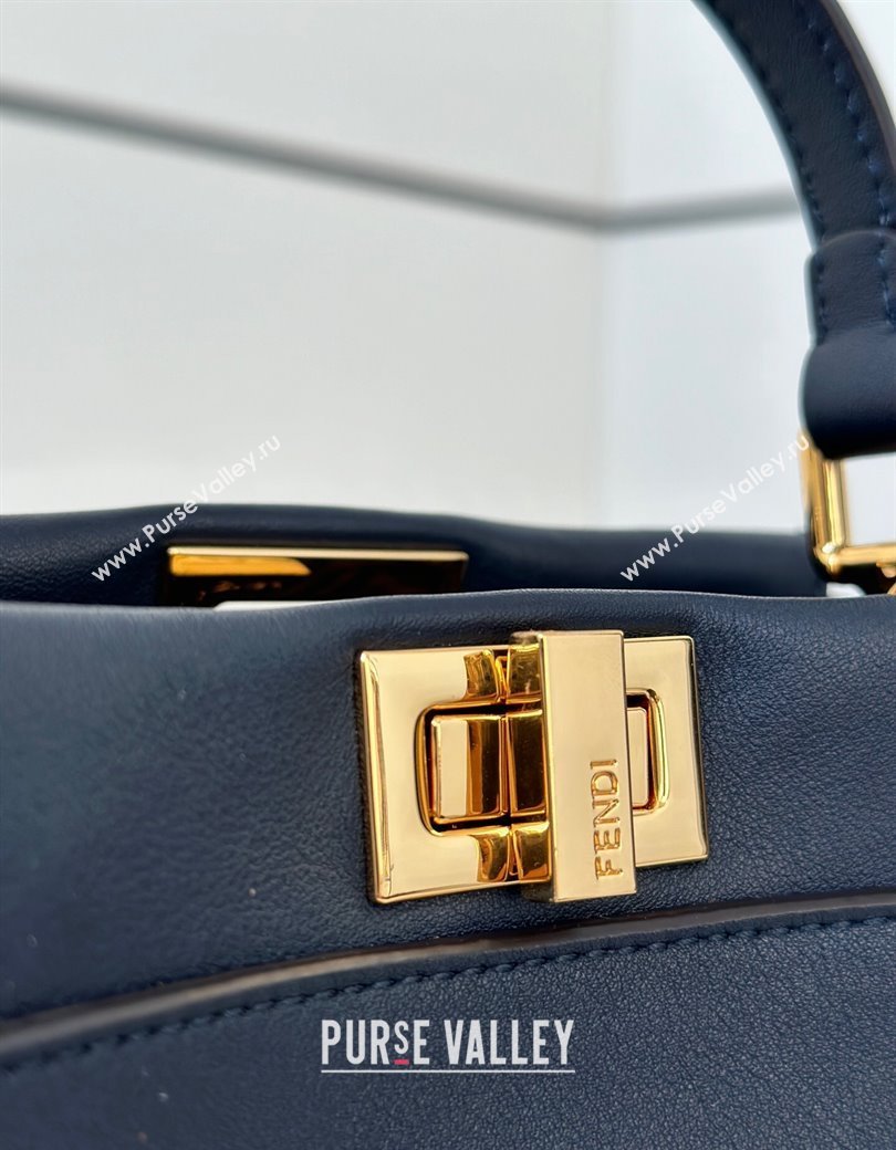 Fendi Peekaboo Mini Bag in Calfskin Leather Dark Royal Blue 2025 2125 Top Quality (CL-250208046)