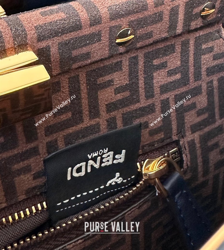 Fendi Peekaboo Mini Bag in Calfskin Leather Dark Royal Blue 2025 2125 Top Quality (CL-250208046)