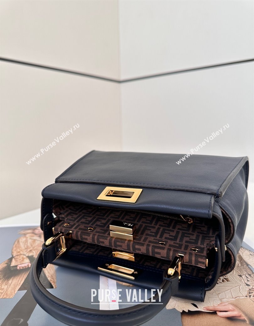 Fendi Peekaboo Mini Bag in Calfskin Leather Dark Royal Blue 2025 2125 Top Quality (CL-250208046)
