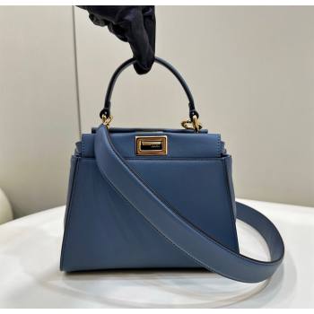 Fendi Peekaboo Mini Bag in Calfskin Leather Morocco Blue 2025 2125 Top Quality (CL-250208047)