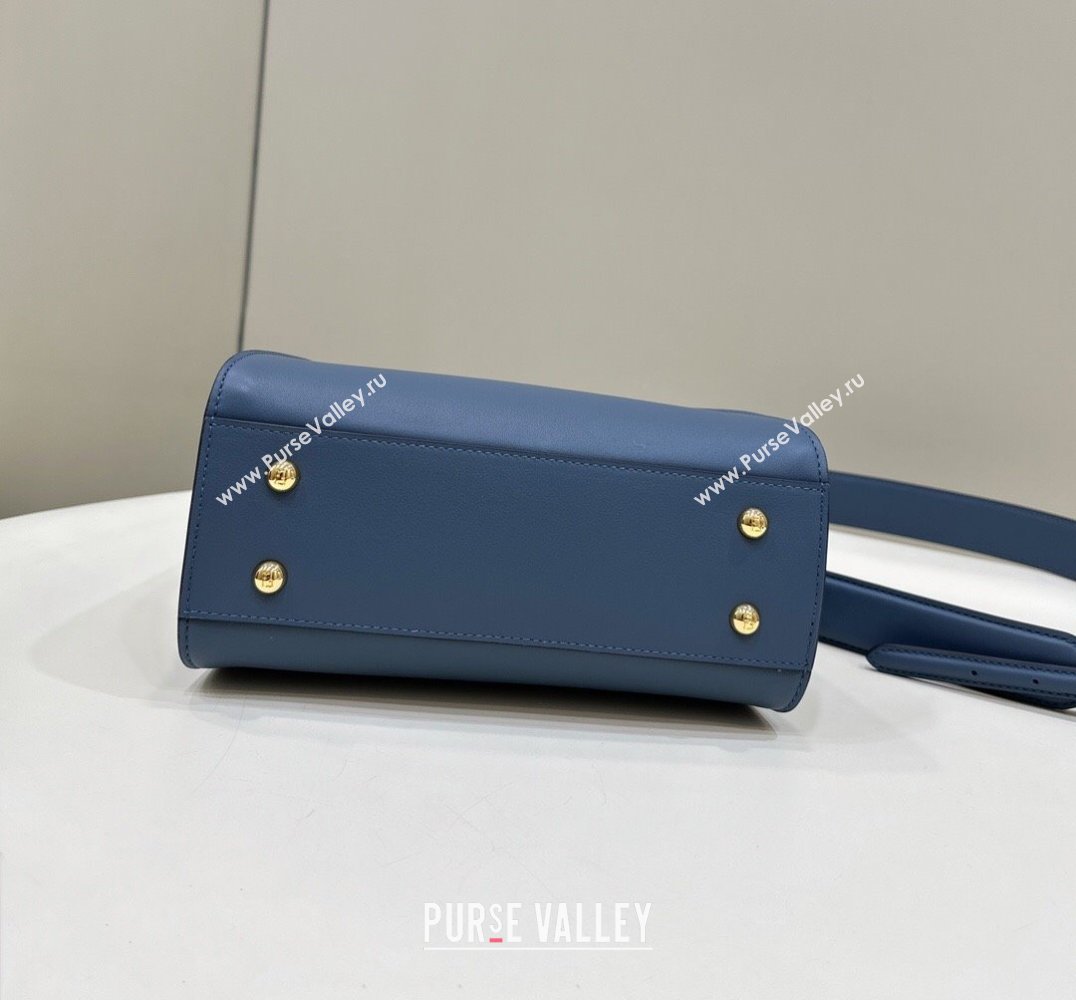 Fendi Peekaboo Mini Bag in Calfskin Leather Morocco Blue 2025 2125 Top Quality (CL-250208047)