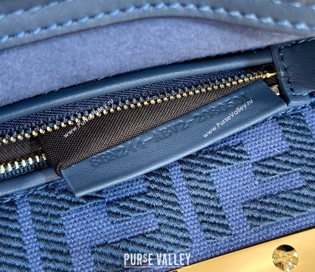 Fendi Peekaboo Mini Bag in Calfskin Leather Morocco Blue 2025 2125 Top Quality (CL-250208047)