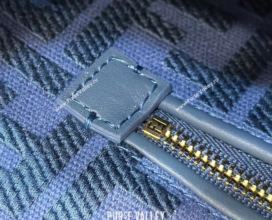 Fendi Peekaboo Mini Bag in Calfskin Leather Morocco Blue 2025 2125 Top Quality (CL-250208047)