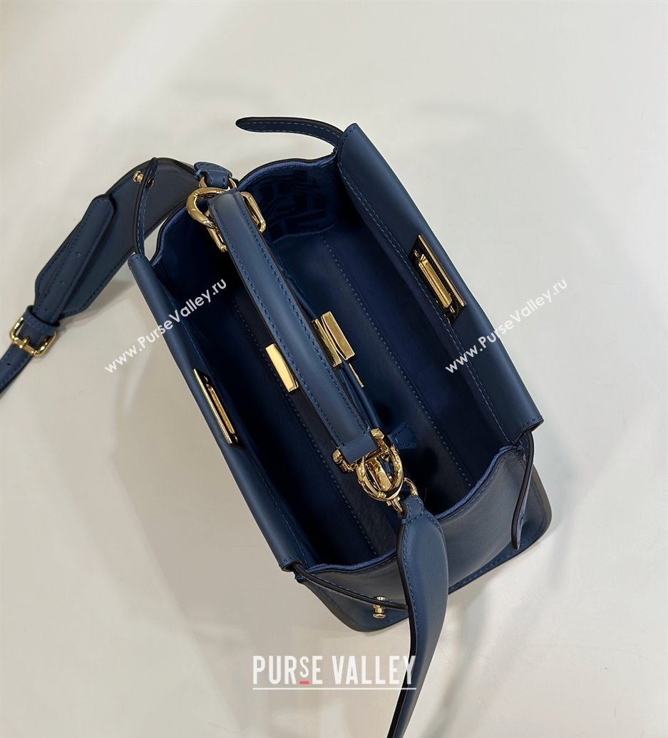Fendi Peekaboo Mini Bag in Calfskin Leather Morocco Blue 2025 2125 Top Quality (CL-250208047)