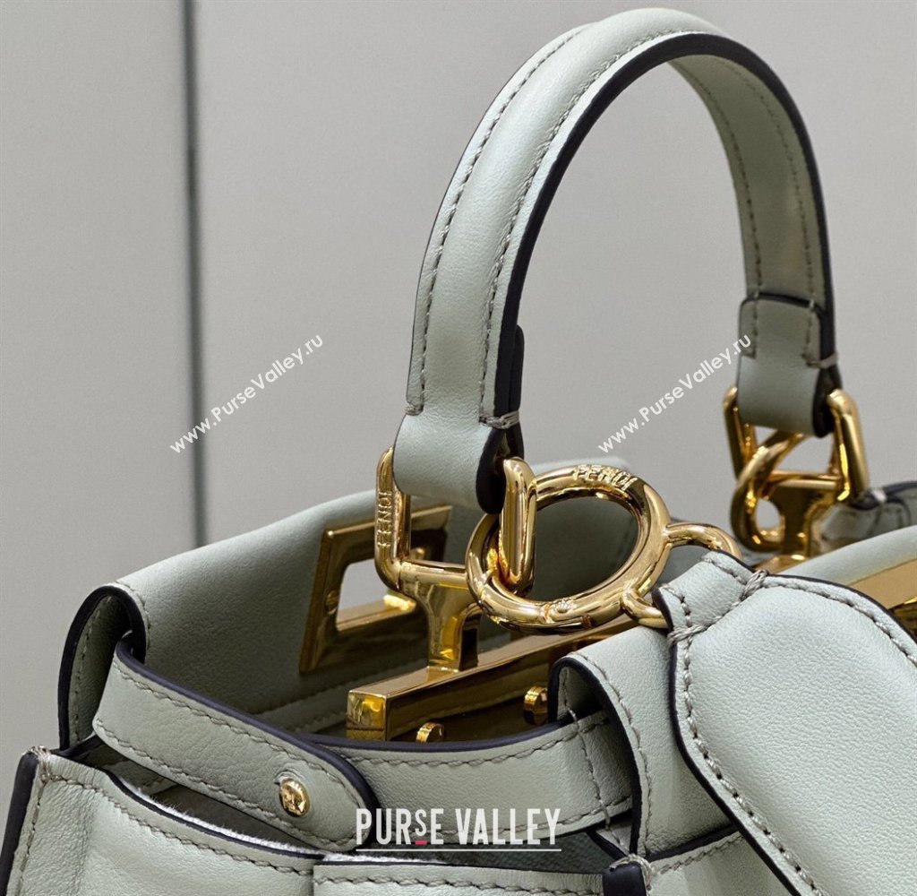 Fendi Peekaboo Mini Bag in Calfskin Leather Pale Green 2025 2125 Top Quality (CL-250208049)