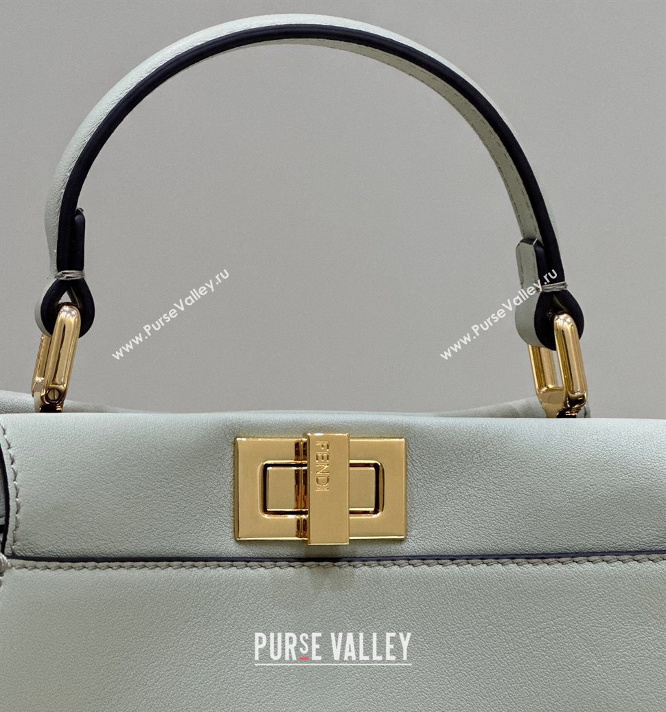 Fendi Peekaboo Mini Bag in Calfskin Leather Pale Green 2025 2125 Top Quality (CL-250208049)
