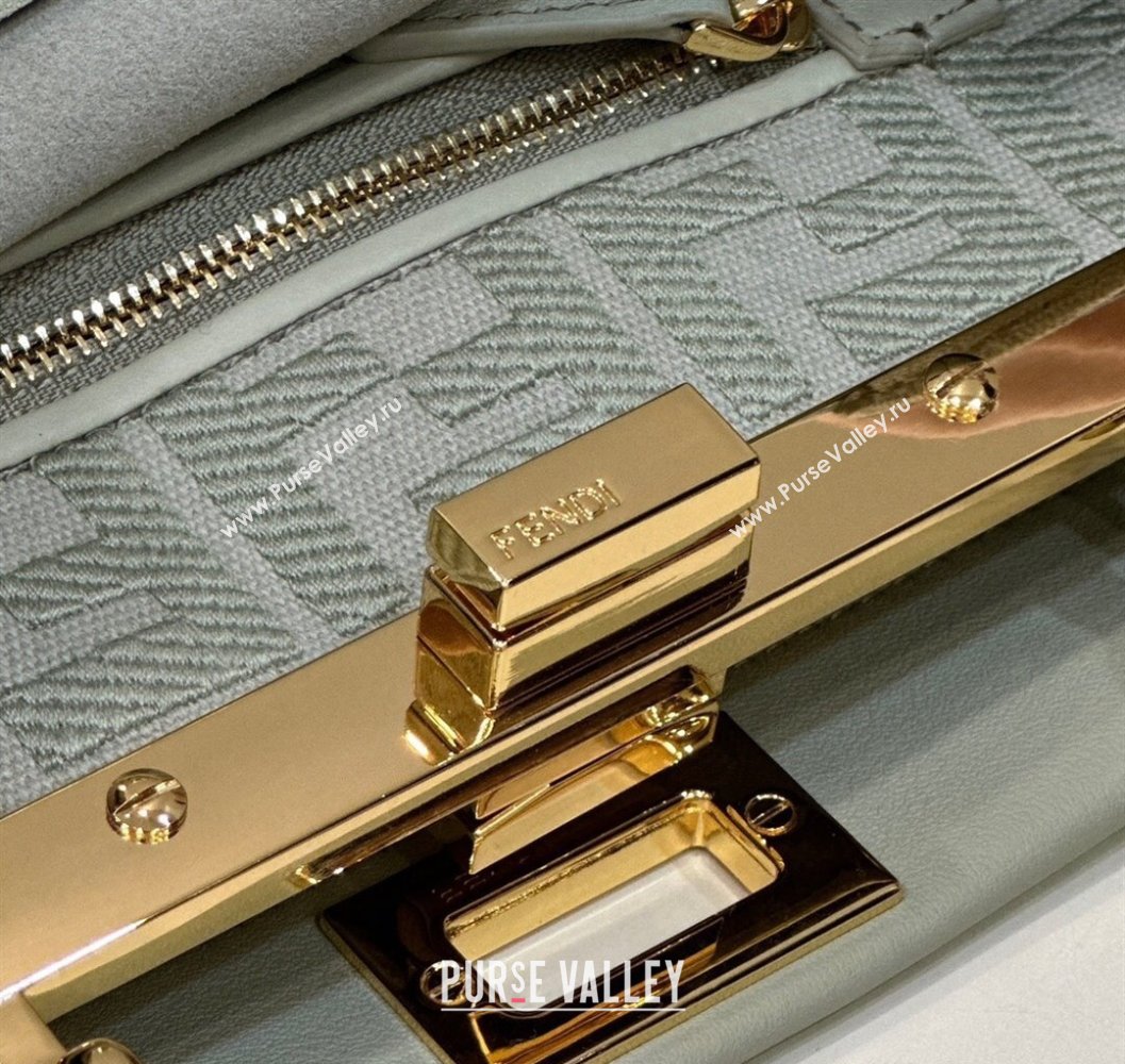 Fendi Peekaboo Mini Bag in Calfskin Leather Pale Green 2025 2125 Top Quality (CL-250208049)