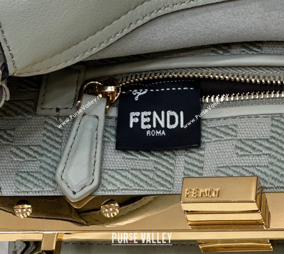 Fendi Peekaboo Mini Bag in Calfskin Leather Pale Green 2025 2125 Top Quality (CL-250208049)