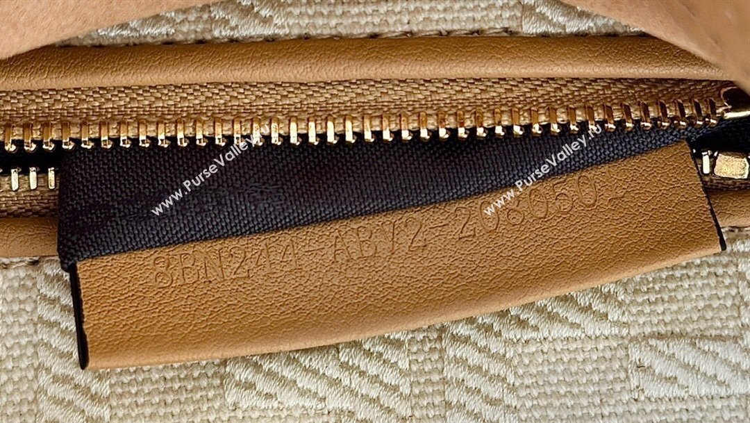 Fendi Peekaboo Mini Bag in Calfskin Leather Milky Tea Beige 2025 2125 Top Quality (CL-250208050)