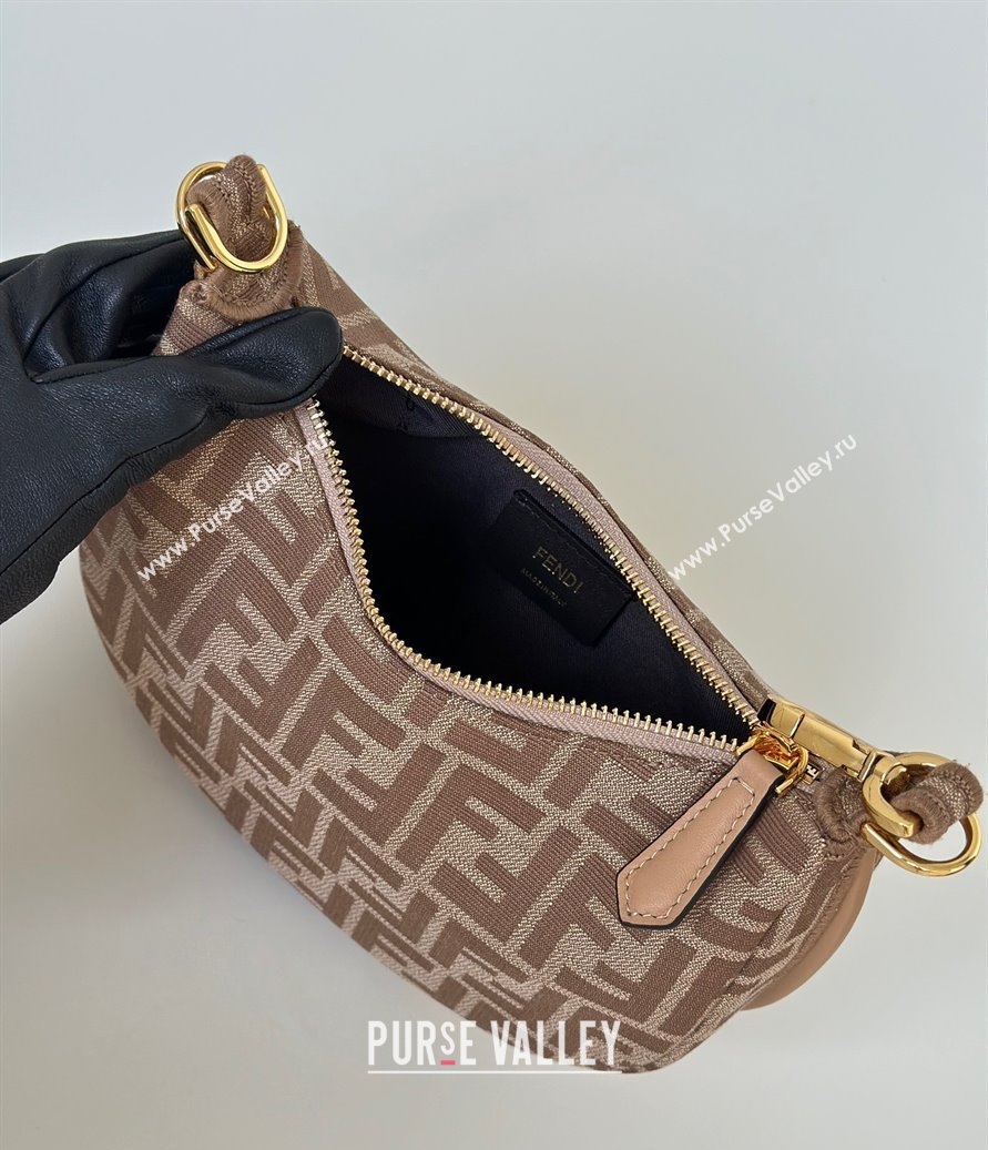 Fendi Fendigraphy Mini Hobo Bag in FF Fabric Beige 2025 8657 (CL-250210033)