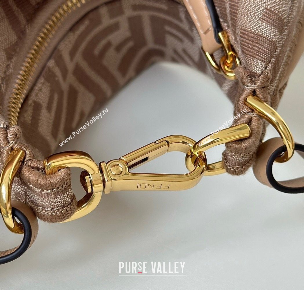 Fendi Fendigraphy Mini Hobo Bag in FF Fabric Beige 2025 8657 (CL-250210033)