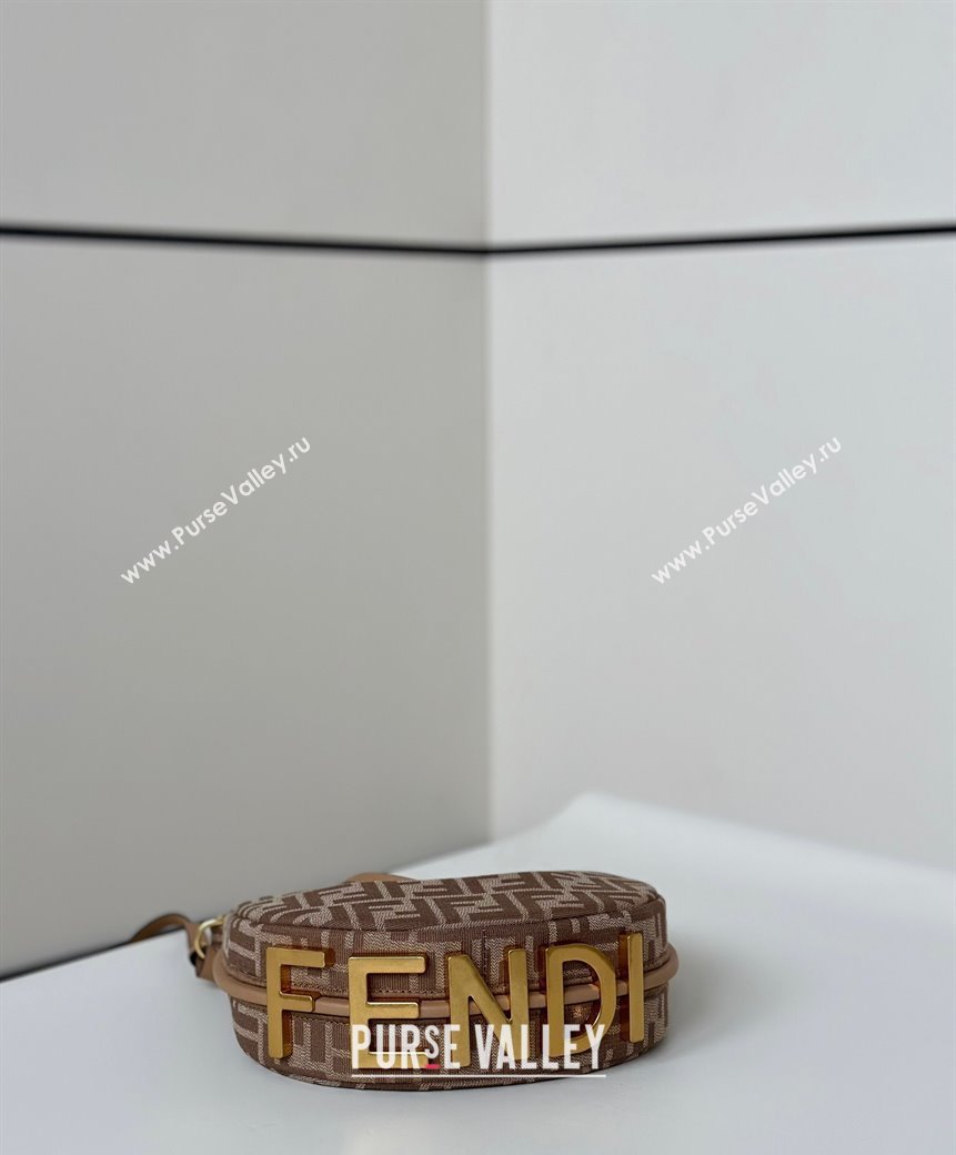 Fendi Fendigraphy Mini Hobo Bag in FF Fabric Beige 2025 8657 (CL-250210033)