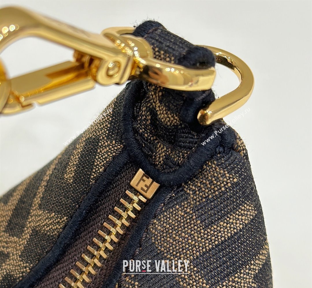 Fendi Fendigraphy Mini Hobo Bag in FF Fabric Brown 2025 80058 (CL-250210036)