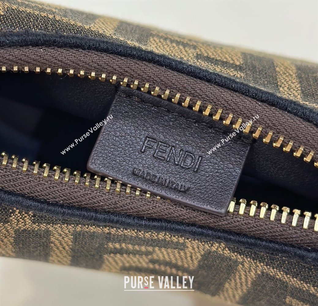 Fendi Fendigraphy Mini Hobo Bag in FF Fabric Brown 2025 80058 (CL-250210036)