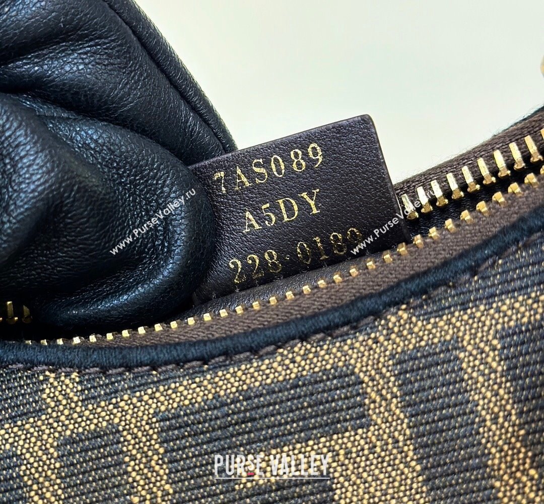 Fendi Fendigraphy Mini Hobo Bag in FF Fabric Brown 2025 80058 (CL-250210036)