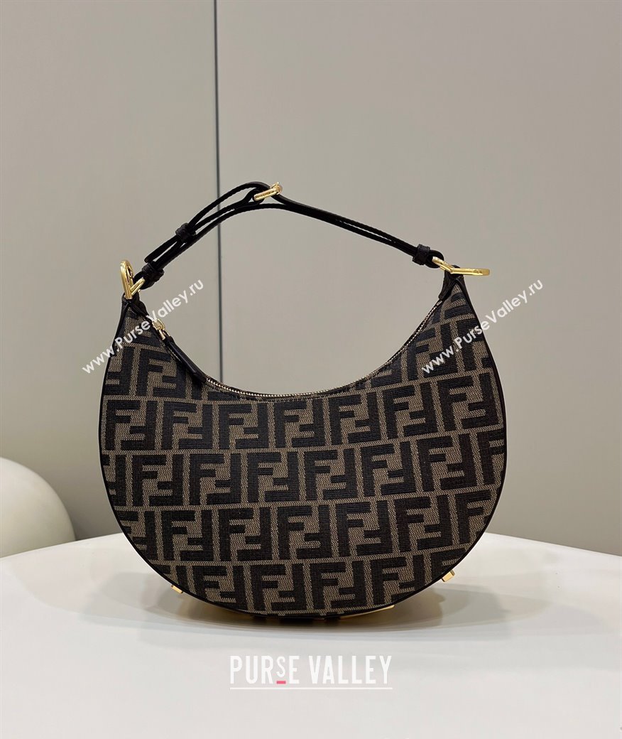 Fendi Fendigraphy Small Hobo Bag in FF Fabric Brown 2025 80058 (CL-250210037)