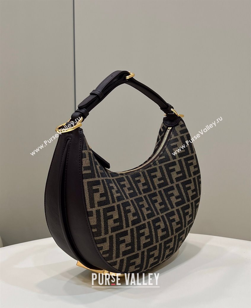 Fendi Fendigraphy Small Hobo Bag in FF Fabric Brown 2025 80058 (CL-250210037)